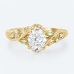 Lab Grown Diamonds Oval Engagement Rings Gold Promise Ring