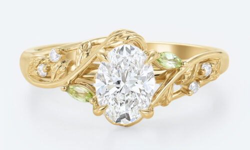 Lab Grown Diamonds Oval Engagement Rings Gold Promise Ring