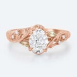 Lab Grown Diamonds Oval Engagement Rings Gold Promise Ring