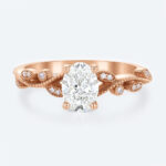 Rose Gold Oval Cut Wedding Ring 1ct Colorless VS+ Oval Cut Vintage Lab-Grown Diamond Ring