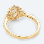 Oval Cut Lab Grown Diamond Vintage Cluster Half Pavé Shank 6-Prong Engagement Ring (5)