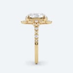 Oval Cut Lab Grown Diamond Vintage Halo 4-Prong Engagement Promise Ring in Rose Gold (4)