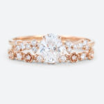 Lab Created Diamond Bands Rose Gold Oval Diamond Wedding Ring