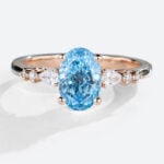 Oval Lab Blue Diamonds Engagement Ring Multi Cuts Ring (1)-