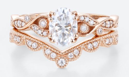 Lab Grown Diamond Wedding Band Couple Promise Rings Set Lab Grown Diamond Wedding Band Couple Promise Rings Set