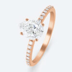 Pear Cut Lab Grown Diamond Classic Pavé 4-Prong Engagement Promise Ring (2)