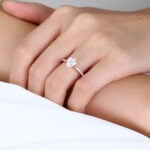 Pear Cut Lab Grown Diamond Classic Pavé 4-Prong Engagement Promise Ring (8)