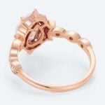 Pear Cut Lab Grown Diamond Vintage Half Eternity Milgrain 4-Prong Engagement Ring (3)