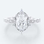 Pear Shape Diamond Ring Vintage White Gold Lab Diamond Rings