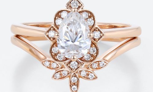 Lab Diamonds Rings 14k Rose Gold Pear Shaped Diamond Rings Lab Diamonds Rings 14k Rose Gold Pear Shaped Diamond Rings