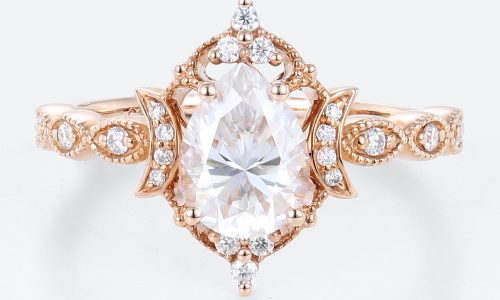 Pear Shape Diamond Ring Vintage Rose Gold Lab Diamond Rings Pear Shape Diamond Ring Vintage Rose Gold Lab Diamond Rings