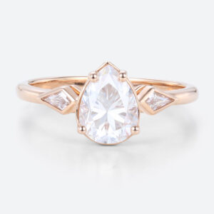 Three Stone Engagement Ring Diamond Lab Diamonds Pear Ring
