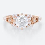 Cluster Diamond Ring Engagement Rings with Lab Created Diamonds