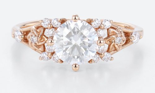 Cluster Diamond Ring Engagement Rings with Lab Created Diamonds