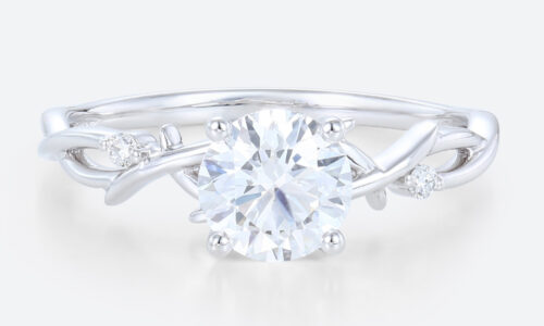 Nature Inspired Engagement Rings Round Cut Ring Unique Rings Nature Inspired Engagement Rings Round Cut Ring Unique Rings