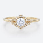 Yellow Gold Wedding Rings Lab Created Diamond Band Classic Ring