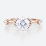 Diamond Halo Ring Round Rings Lab Grown Diamond Bands