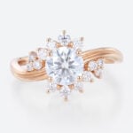 Round Cut Ring Lab Diamonds Rings Rose Gold Promise Rings
