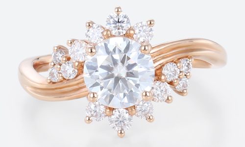 Round Cut Ring Lab Diamonds Rings Rose Gold Promise Rings Round Cut Ring Lab Diamonds Rings Rose Gold Promise Rings