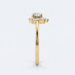 Round Cut Lab Grown Diamond 34 Halo 4-Prong Engagement Promise Ring in Yellow Gold (3)