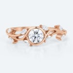 Diamond Lab Rings Round Gold Engagement Rings Nature Inspired Rings