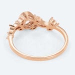 Round Cut Lab Grown Diamond Bezel Setting Intertwined Leaves Engagement Ring (3)