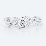 Diamond Lab Rings Round Gold Engagement Rings Nature Inspired Rings