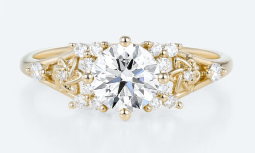 Cluster Diamond Ring Engagement Rings with Lab Created Diamonds