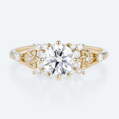 Cluster Diamond Ring Engagement Rings with Lab Created Diamonds