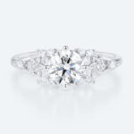 Cluster Diamond Ring Engagement Rings with Lab Created Diamonds