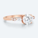 Round Cut Lab Grown Diamond Minimalist 4-Prong Engagement Ring (3)