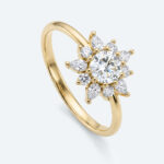 Round Engagement Rings Halo Lab Diamonds Rings Simple Ring