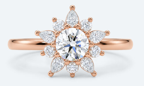 Round Engagement Rings Halo Lab Diamonds Rings Simple Ring