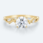 Nature Inspired Engagement Rings Round Cut Ring Unique Rings