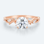 Nature Inspired Engagement Rings Round Cut Ring Unique Rings