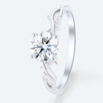 Round Cut Lab Grown Diamond Nature-Inspired Twisted Vine 4-Prong Engagement Ring (6)