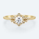 Yellow Gold Wedding Rings Lab Created Diamond Band Classic Ring