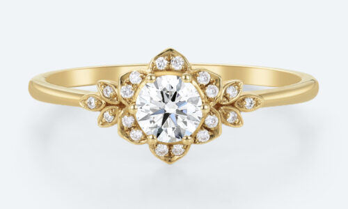 Yellow Gold Wedding Rings Lab Created Diamond Band Classic Ring