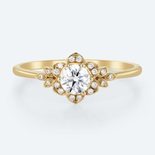 Yellow Gold Wedding Rings Lab Created Diamond Band Classic Ring