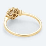 Round Cut Lab Grown Diamond Vintage Floral Halo 6-Prong Engagement Ring (3)