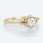 Round Cut Lab Grown Diamond Vintage Floral Halo 6-Prong Engagement Ring (5)