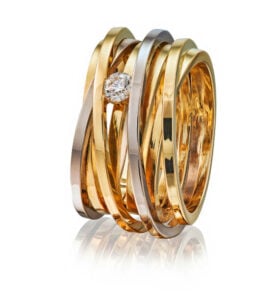 Mixed Metal Wedding Ring Sets