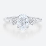 1.5ct Colorless VS+ Oval Cut Lab Grown Diamond Classic Intertwined Double Claw Engagement Ring in White Gold