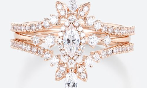 3PCS Marquise Cut Lab Diamond Bridal Ring Set Luxurious Promise Ring (1)