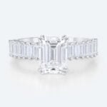 White Gold Emerald Cut Wedding Rings 3 Carat Lab Grown Diamond Ring