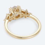 Hexagon Cut Lab Grown Diamond Modern Cluster 4 Double Claw Engagement Ring (3)