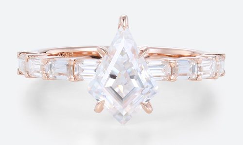 Lab Diamond Eternity Ring Kite Cut Ring Rose Gold Band Ring