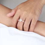 Kite Cut Lab Diamond Engagement Ring Baguette Accented Promise Ring (4)