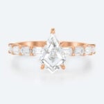 Lab Diamond Eternity Ring Kite Cut Ring Rose Gold Band Ring