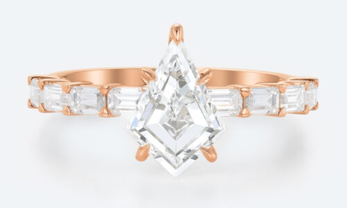 Lab Diamond Eternity Ring Kite Cut Ring Rose Gold Band Ring